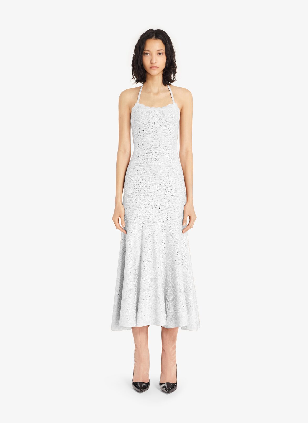 Bleistiftkleid in Lingerie-Optik ALAÏA ELFENBEIN/WEIß BLEISTIFTKLEID IN LINGERIE-OPTIK